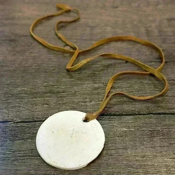SODA Clay Butterfly Pendant Brown Leather Strand Necklace - Picture 2 of 3